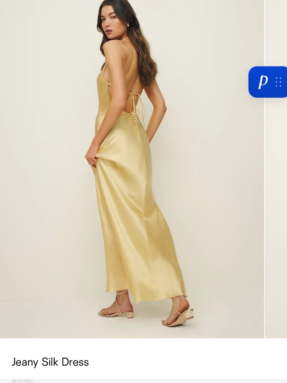 Reformation Jeany Silk Slip Dress in Sunshine